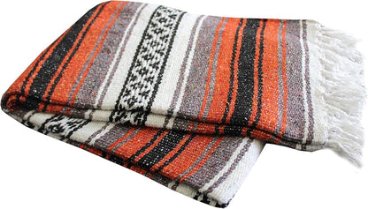 Del Mex Classic Mexican Blanket, Large Authentic Woven Falsa Throw (70"x50"), Artisan Southwest Décor for Beach, Yoga, Outdoors (Lavender)