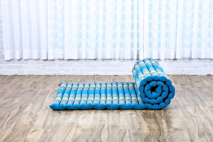 Leewadee - Kapok Roll Mat – Handcrafted Folding Sleep & Relaxation Mattress from Thailand, Ideal as Guest Bed, Camping Mat, Yoga Mat or Traditional Futon, 75 x 39 inches, Anthracite