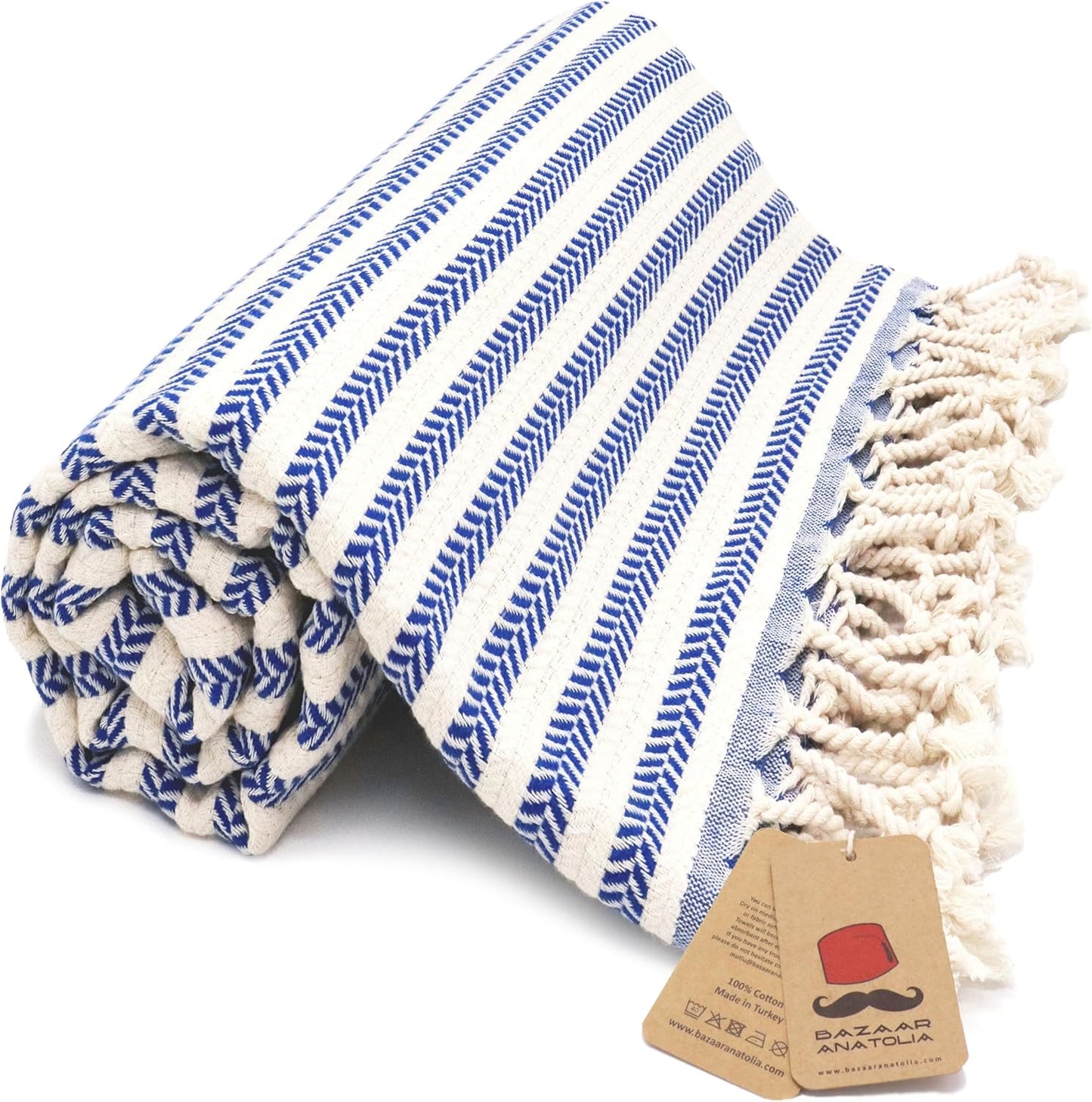 Bazaar Anatolia Turkish Beach Towel – 100% Cotton, Quick Dry, Lightweight and Sand Free – Perfect for Bathroom, Travel, Yoga, Camping, Oversized 71x39 inches - Diamond Black - Colors B