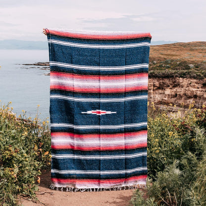 Open Road Goods Mexican Diamond Blanket - XL Heavyweight Yoga Blanket – Handmade in Mexico - Thick Boho Serape Saltillo Style Throw for Beach, Picnic, Home, Camping and More! (Harvest Moon)