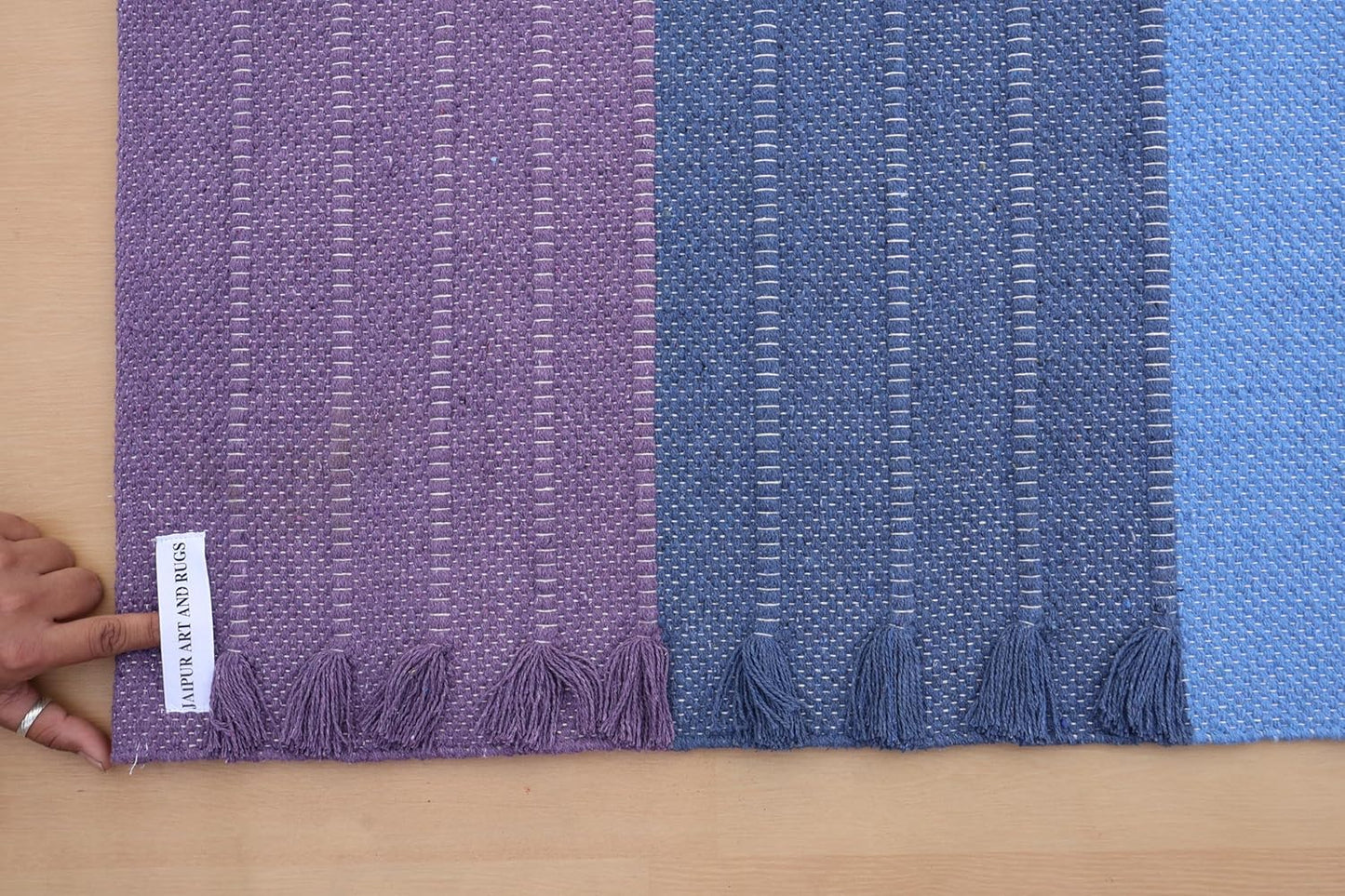 Jaipur Art & Rugs Cotton Yoga Rug - Eco-Friendly Hand-Woven Thick Mat (24”x72”x5mm) for Everyday Fitness at Home - Comfortable & Extra-Long - Colors B