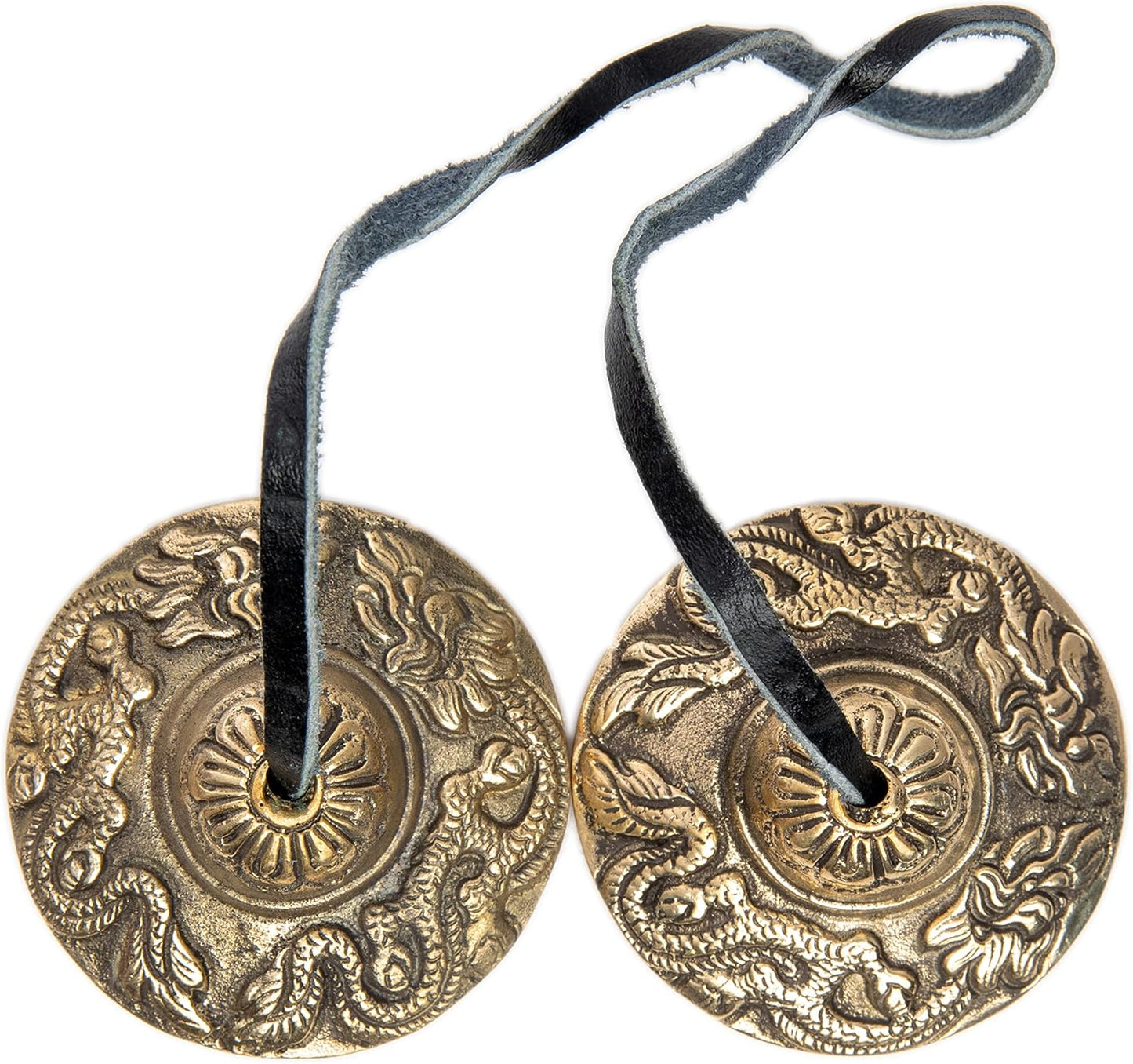 Tingsha Cymbals Bells - Easy To Play - Meditation Mindfulness Chime For Chakra Healing Spiritual Dharma Gifts Handcrafted Tibetan By Himalayan Bazaar (Ohm Mani)