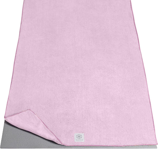 Gaiam Yoga Mat Towel — Non-Slip Microfiber Hot Yoga Towel, 24" x 68" Mat-Sized, Quick Dry & Super Absorbent for Bikram, Pilates & Gym, Skyway