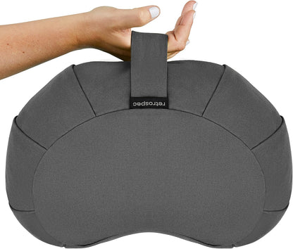 Retrospec Sedona Zafu Meditation Cushion with Buckwheat Hull Fill - Adjustable Yoga & Pilates Equipment Support - 17in Crescent Cotton Cover