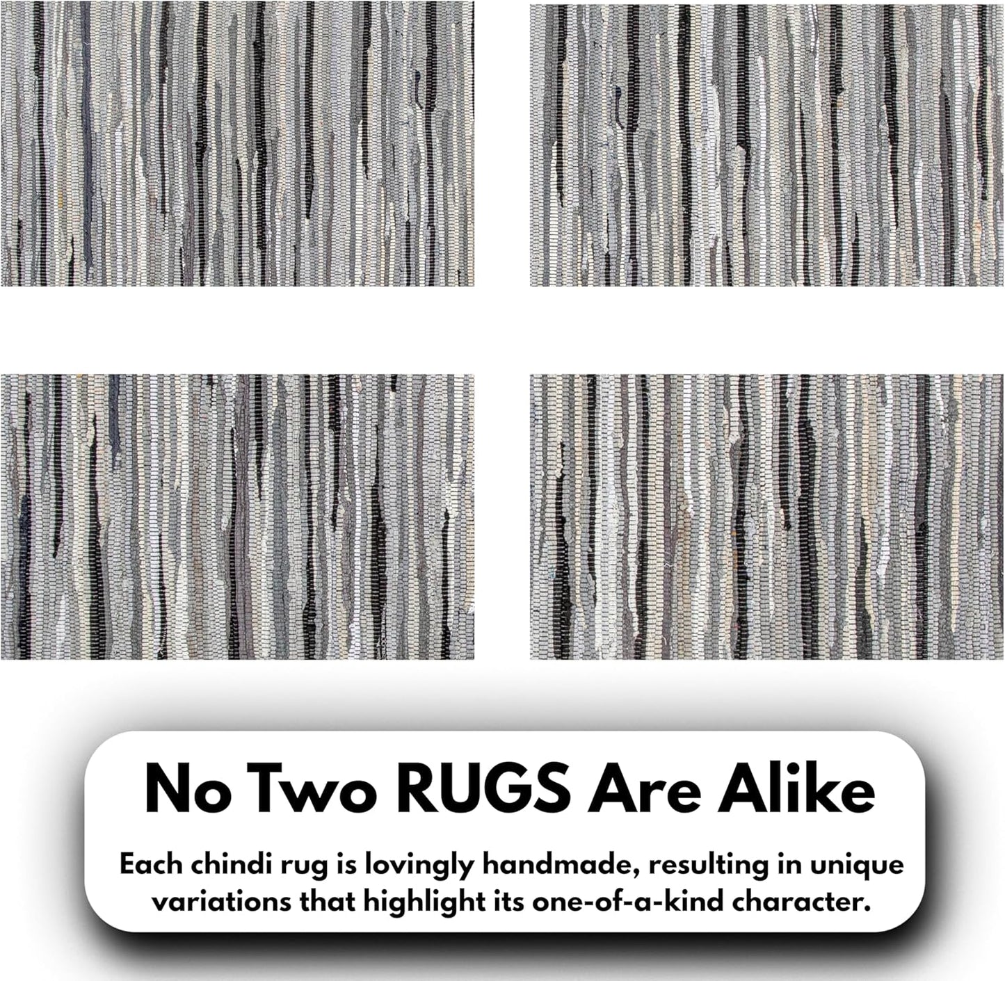Ramanta Home 100% Cotton Chindi Hosiery Rug 24x36 Inch - Dark Multi, Farmhouse Reversible Soft Bohemeian Rugs Ideal for Entryways, Kitchen, Bedroom | Durable Lightweight Handmade Accent Doormat