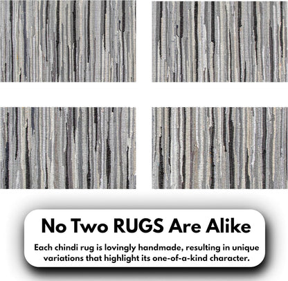Ramanta Home 100% Cotton Chindi Hosiery Rug 24x36 Inch - Dark Multi, Farmhouse Reversible Soft Bohemeian Rugs Ideal for Entryways, Kitchen, Bedroom | Durable Lightweight Handmade Accent Doormat