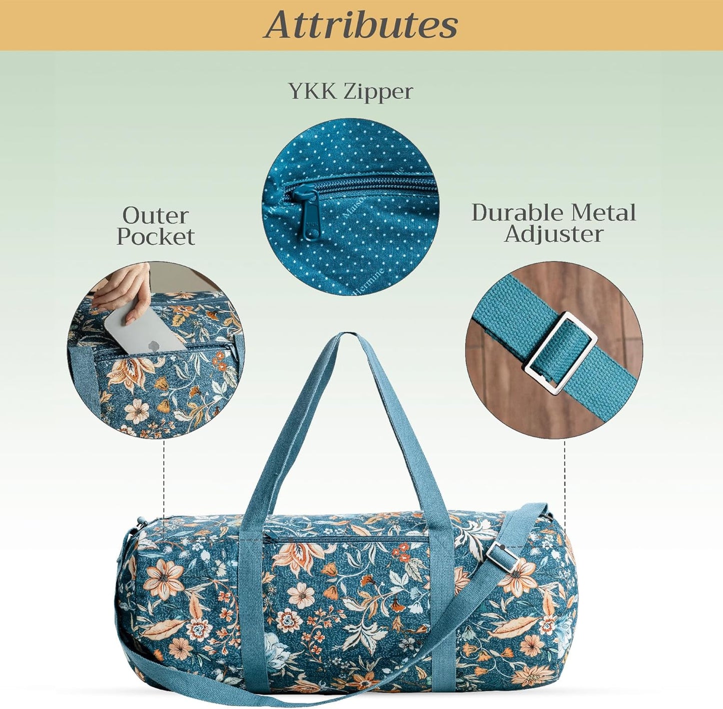 Maison d' Hermine Yoga Mat bag, Cylindrical bag for Woman&Men, yoga mat Bag &Adjustable shoulder straps Yoga Mat Carrier Bag with Drawstring Water Bottle Pocket and zipper pocket Easter Gifts