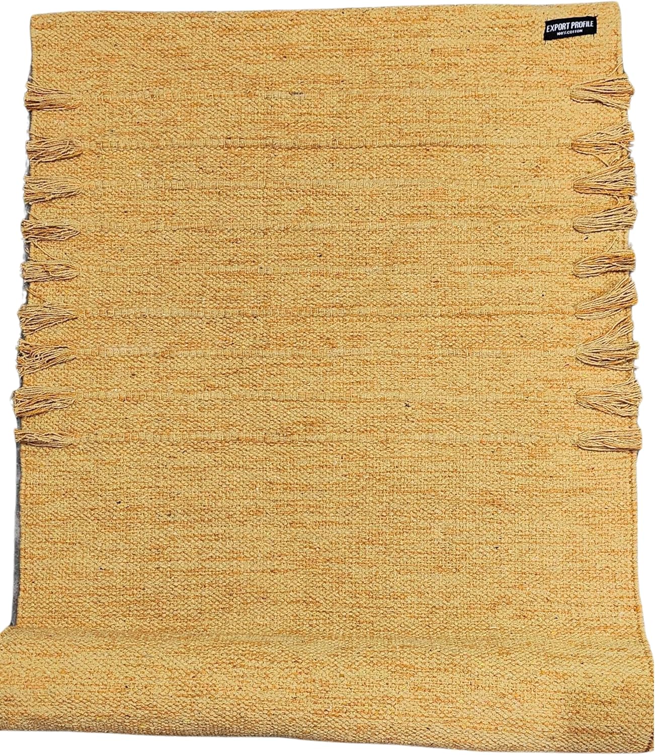 Indian Handmade100 % Organic Anti Skid Multi Colour Cotton Yoga Mat - Eco-Friendly Hand-Woven Rug - Non-Slip & Thick (24”x72”x5mm) for Hot yoga & Everyday Fitness at Home - Comfortable & Foldable Extra-Long Mat