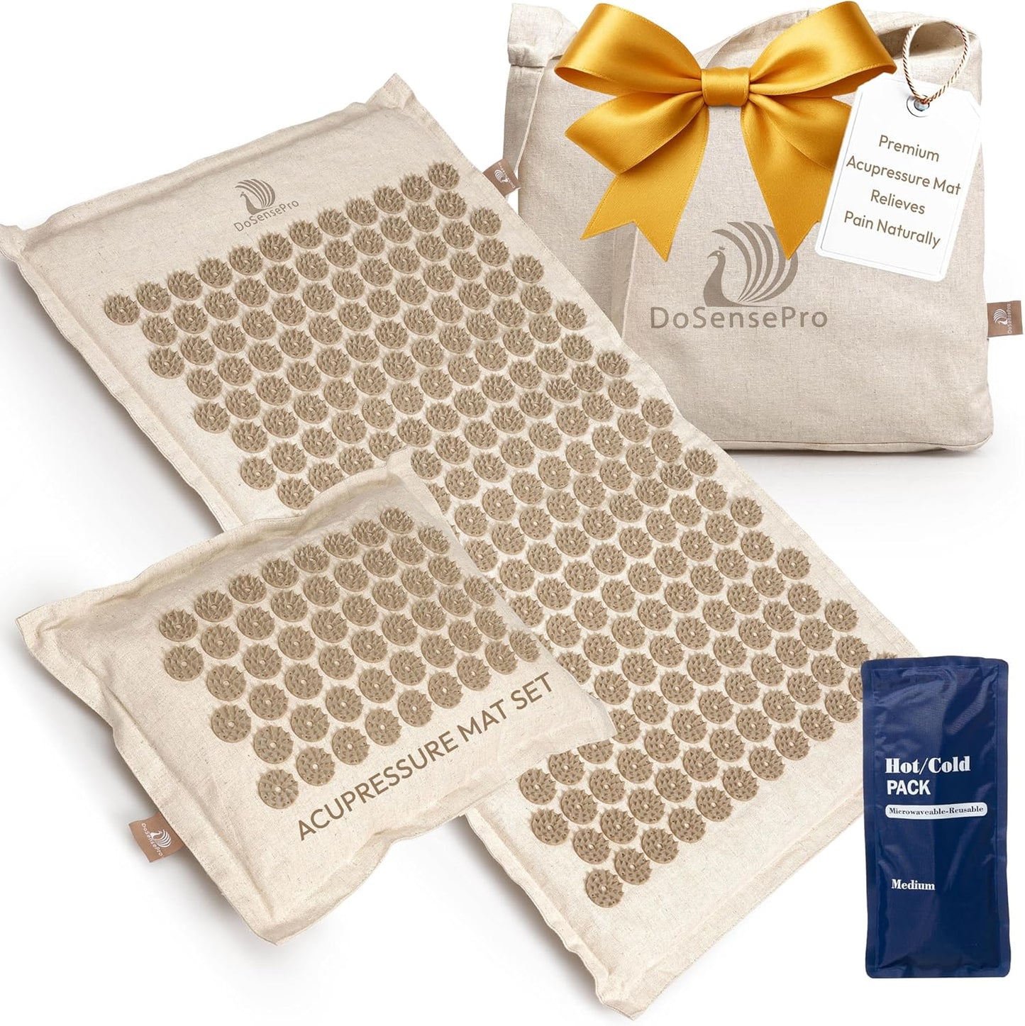 Acupressure Mat & Pillow Set – Extra-Long 29” Acupressure Therapy for Back & Neck Pain Relief, Sciatica, Stress Relief & Sleep Support – Includes Carry Bag & Hot/Cold Pack (Purple)