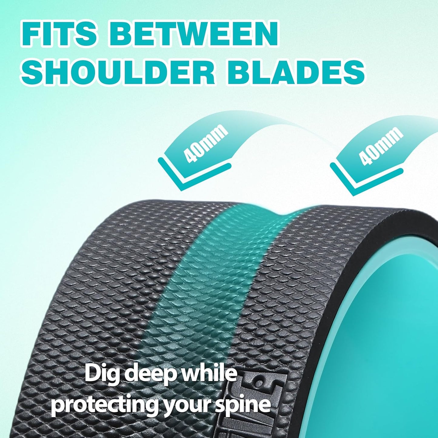 Back Roller Wheel - 3 Pack Yoga Foam Roller for Physical Therapy & Back Stretcher, Deep Tissue Massage for Pain Relief & Stretching | Green.