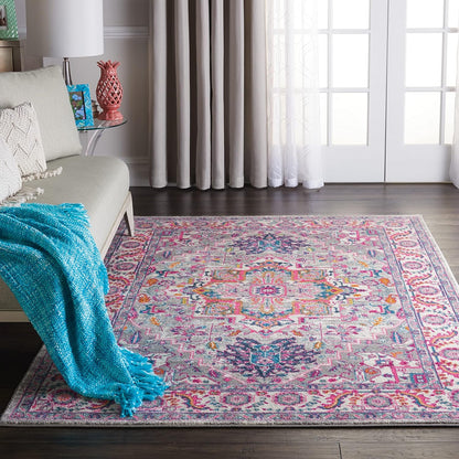 Nourison Home Passion Teal Multicolor 9' x 12' Area Rug - Easy Clean, Non Shedding, Bed Room, Living Room, Dining Room, Kitchen (9' x 12')