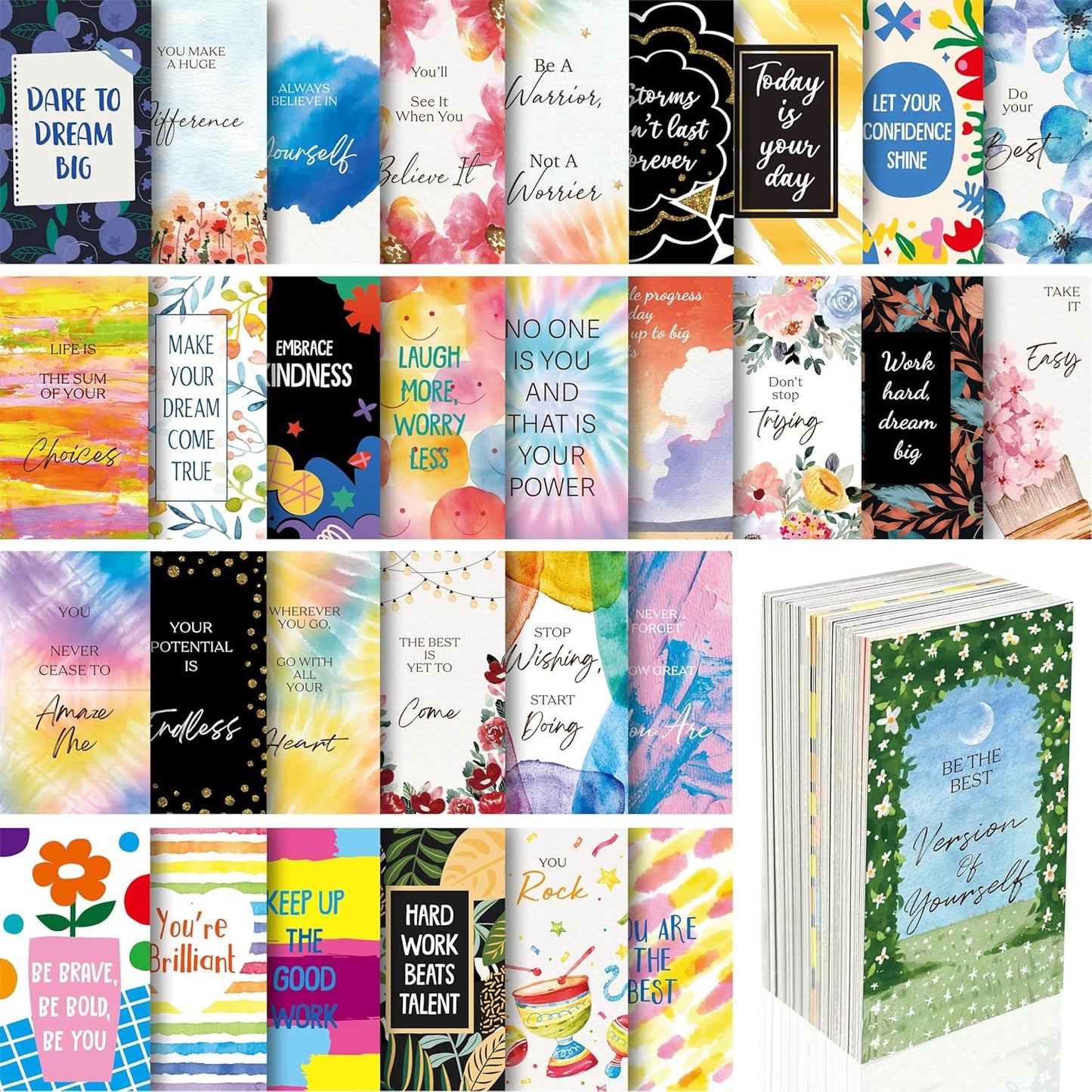 Gethelud 200 PCS Positive Affirmations Cards for Women, 60 Designs Daily Affirmations Cards, Inspirational Motivational Cards Mindfulness Cards Meditation Cards (2” x 3.5”)