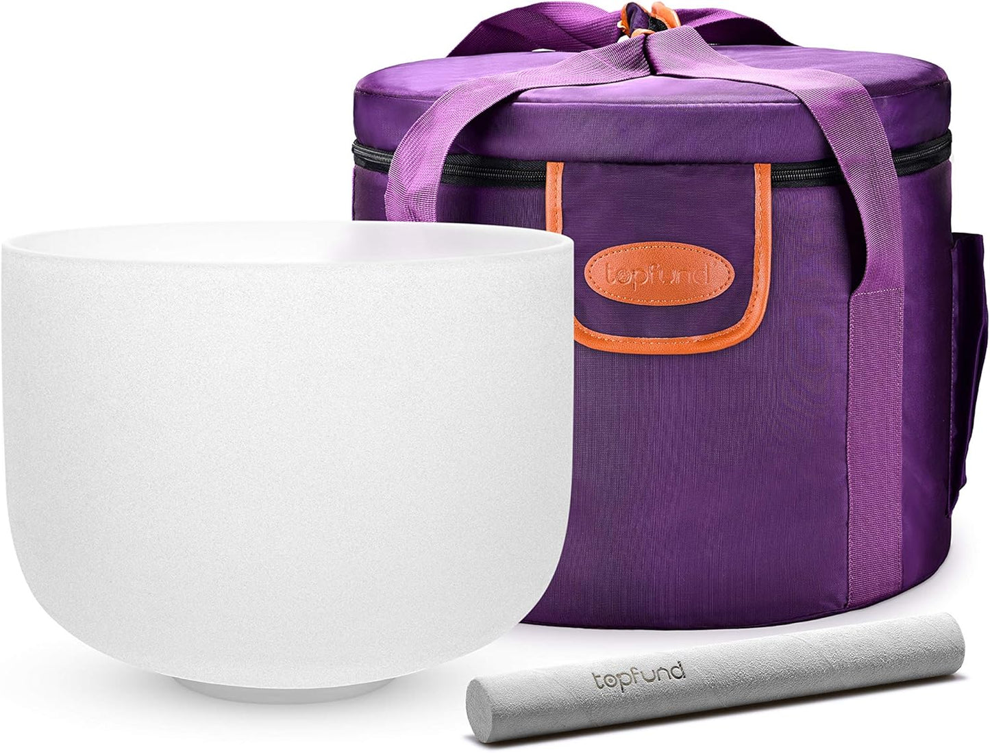 TOPFUND Pink Purple F Note Crystal Singing Bowl Heart Chakra 8 inch with Suede Mallet