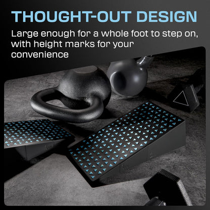 Flexelent Squat Wedge Block Pair - Heel Elevated Squat Wedge for Deeper Squats, Heavy Lifting and Better Form - 17° Angle Exercise Wedges, Slant Board for Squats with Carry Backpack