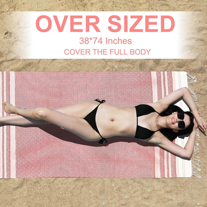 Genovega Oversized Turkish Beach Towels 74"x38" Thin Quick Dry Sand Free Pool Swim Bathing Towel Extra Large Blanket Adult Travel Essentials Cruise Accessories Must Haves Summer Light Blue Stuff