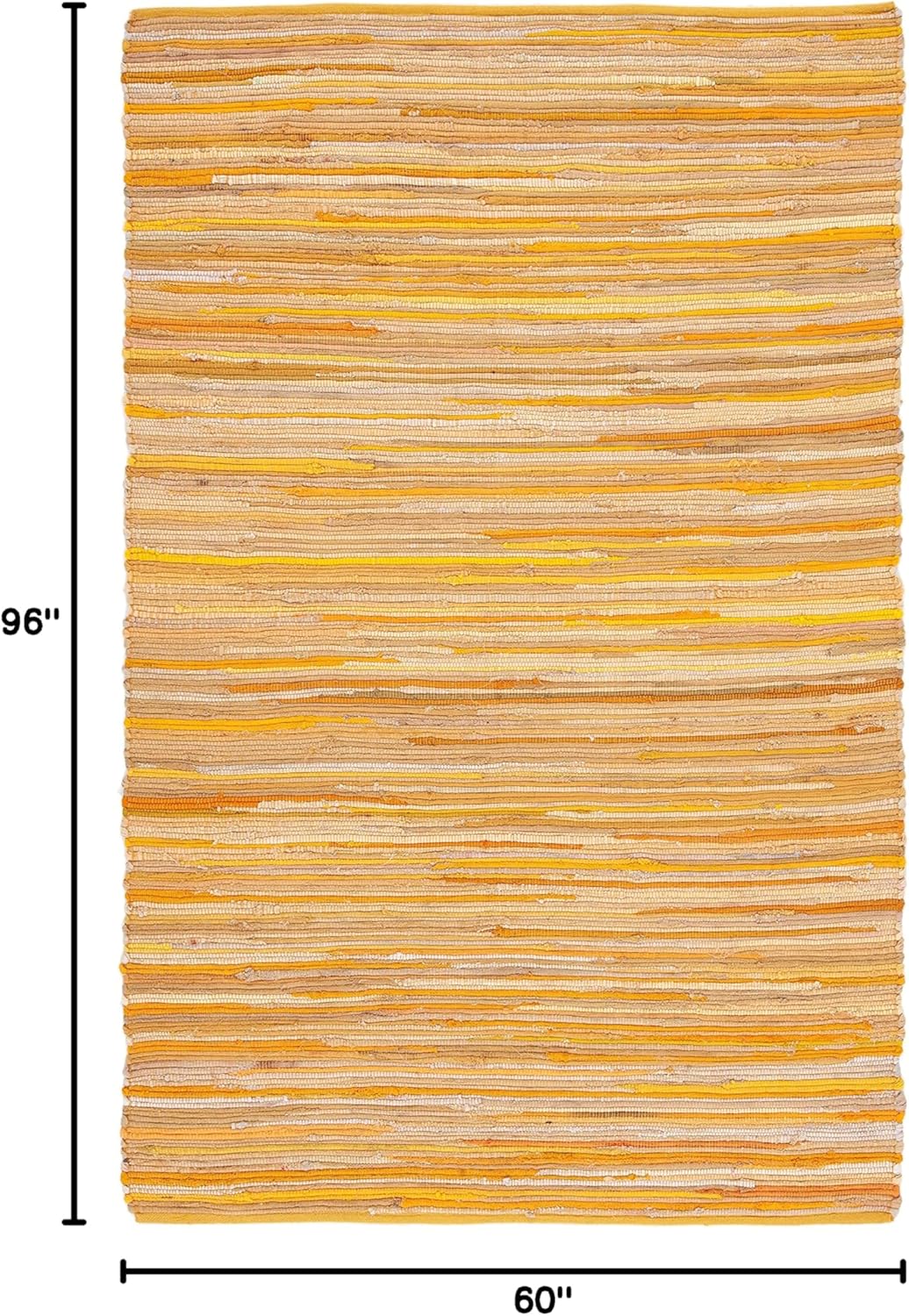 SAFAVIEH Area Rug 3x5 - Rag Rug Collection - Blue & Multi, Handmade Cotton, Boho Stripe Pattern, Ideal for Entryway, Living Room, Bedroom, Dining Space (RAR130B)