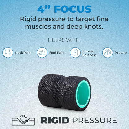 Chirp Wheel Foam Roller – Targeted Back & Neck Relief, Lumbar Spine Stretcher, Spinal Decompression Back Stretcher, Massage Roller with Density Foam for Physical Therapy, Supports 500lbs, 4-Pack Black