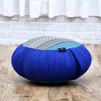 Leewadee Meditation Cushion Set – 1 Round Zafu Meditation Pillow and 1 Square Roll-Up Zabuton Meditation Mat, Pillows Bundle Filled with Kapok