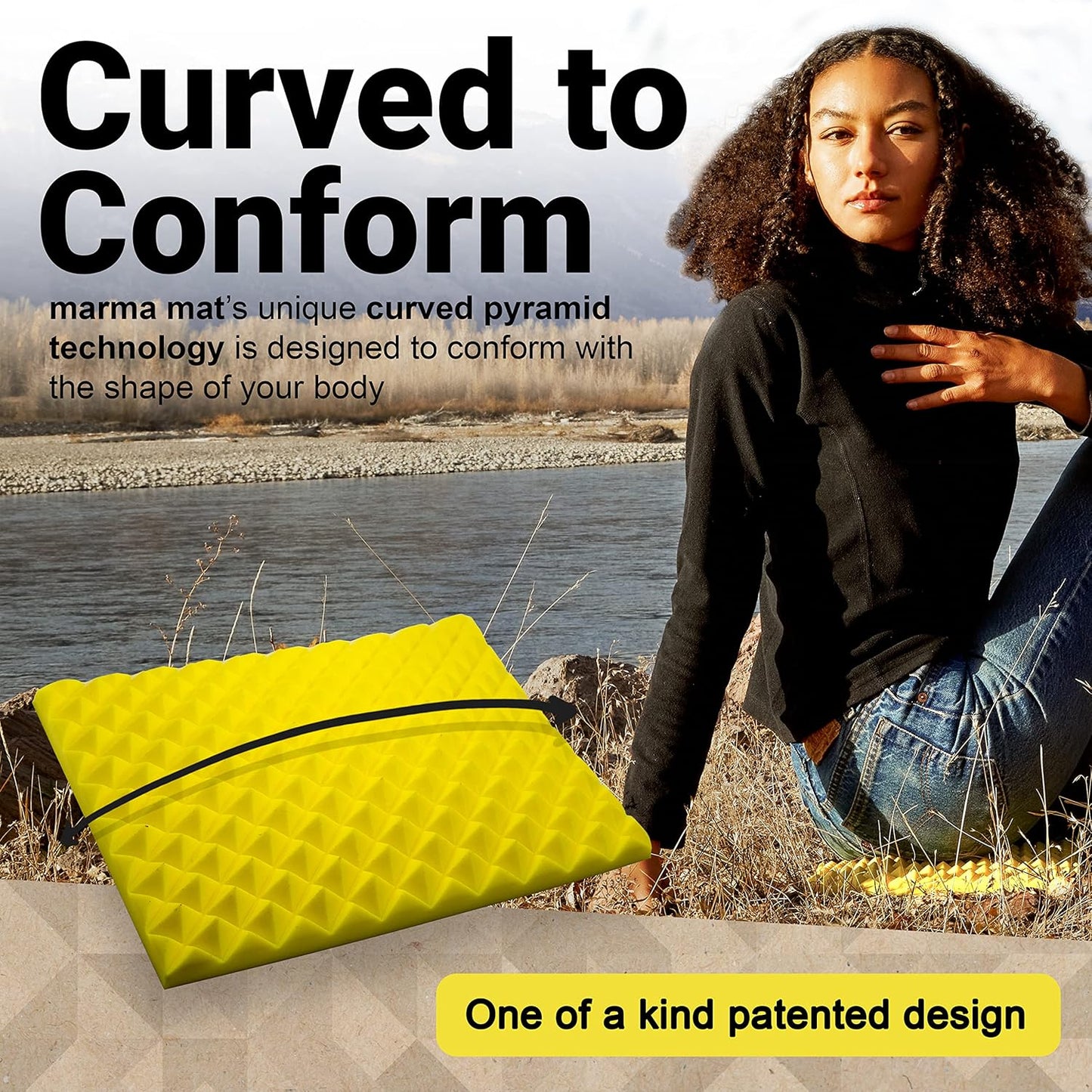 Platinum Grade-Silicone Acupressure marma mat For Feet, Back, Neck Pain, Sciatica, Plantar Fasciitis, Insomnia, Stress Relief, Conditioning & Recovery Mat | Patented Curve Design | Sports, Office, Seat Cushion, Gaming, Fidget | Made in USA