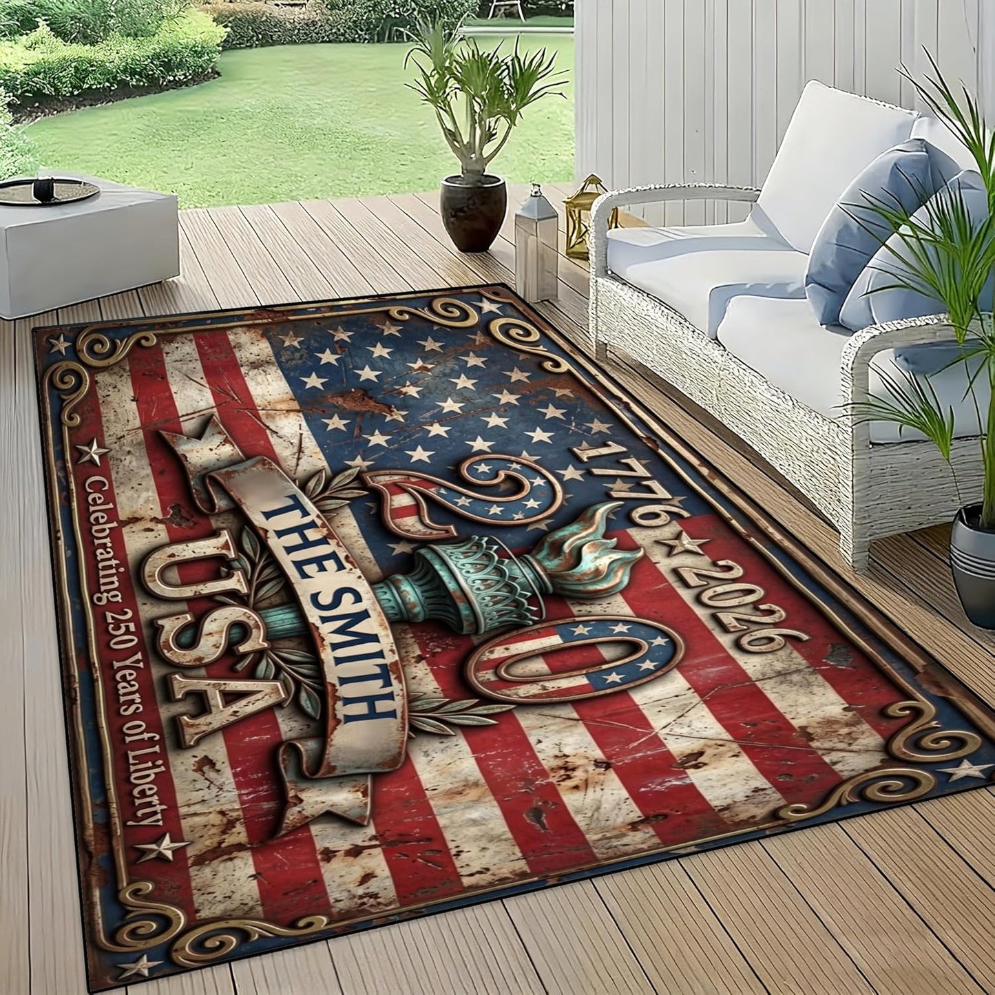 Personalized Family Name Initials Monogram Pink Rug, Shining Butterfly Printed Carpets for Girls Kids Butterfly Theme Living Room Indoor Bedroom Decor 5'×7' Soft Polyester Yoga Mat