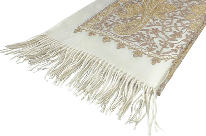 Urban CoCo Women's Embroidered Oversize Tassel Shawl Scarf Wraps for Women