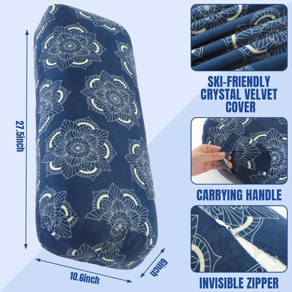 MABOZOO Yoga Bolster Pillow, Rectangular Yoga Bolster for Restorative & Meditation, Professional Meditation Cushion with Carry Handle