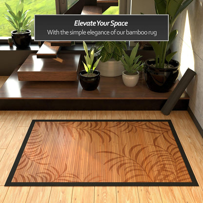 Red Lantern Bamboo Rug - Little Leaf - 4' x 6'