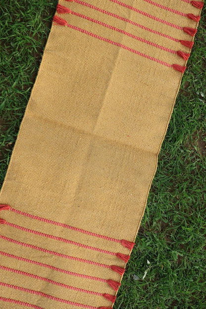 Cotton Organic Yoga Mat - Eco-Friendly Hand-Woven Rug - Handloom Foldable Yoga Mat for Everyday Fitness Maditation Rug - (24”x72”)
