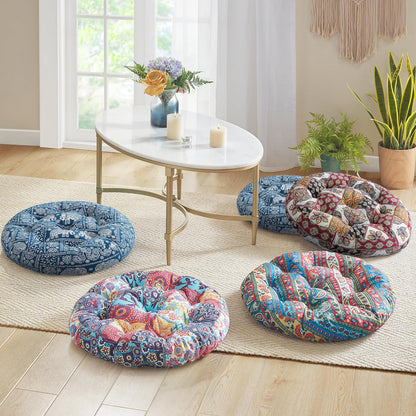 Codi Boho Floor Pillow, Large Meditation Cushion for Adults, Square Pillows Seating for Yoga Living Room Tatami Sitting Home Decor, Memory Foam Added, 22x22 Inch, Multi Patchwork