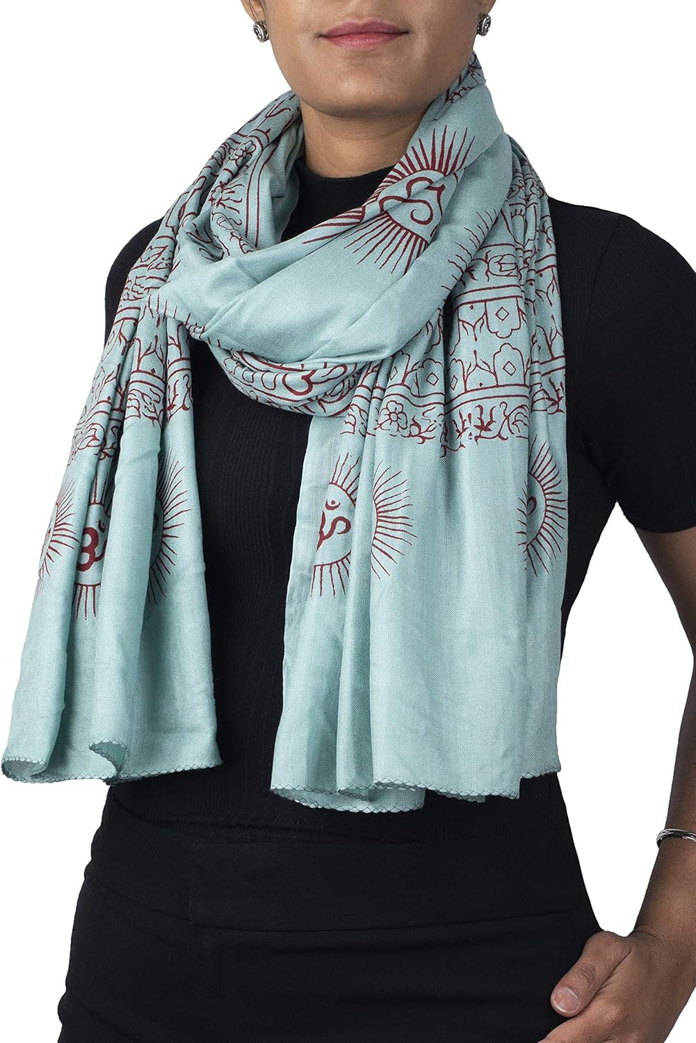 Yoga Scarf Meditation Shawl Large Wrap Hindu Prayer Stole OM print