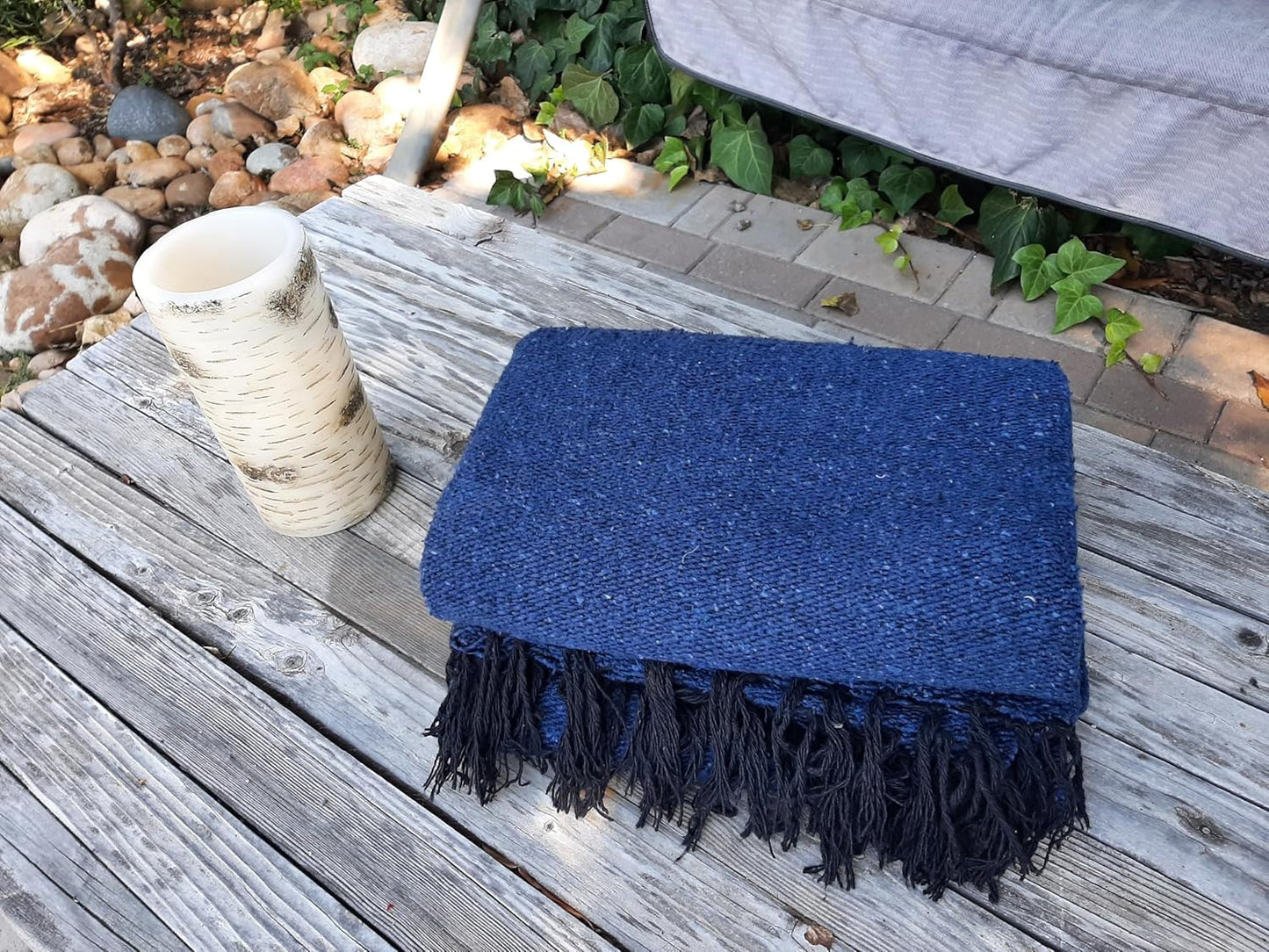 Open Road Goods Bulk Handmade Solid Color Yoga Blankets - Thick Mexican Blankets or Throws - Made for Yoga! (12 Pack, Black)