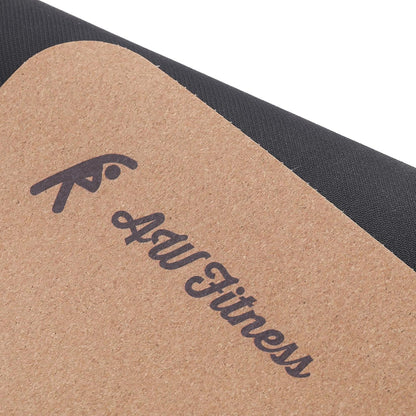 AW Fitness Premium Cork Yoga Mat | Extra Thick, Long | Natural Cork & Non-Toxic Rubber | Best for Yoga, Pilates, Exercise | Mandala Meditation Design with Markers (72-Inch x 24-Inch x 5mm Thick)