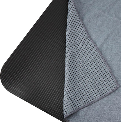 Non Slip Hot Yoga Towel with Grip Dots – Sweat Absorbent Microfiber Yoga Mat Towel for Hot Yoga, Pilates, Bikram & Fitness – 72"x24" Anti-Slip, Quick-Dry, Machine Washable