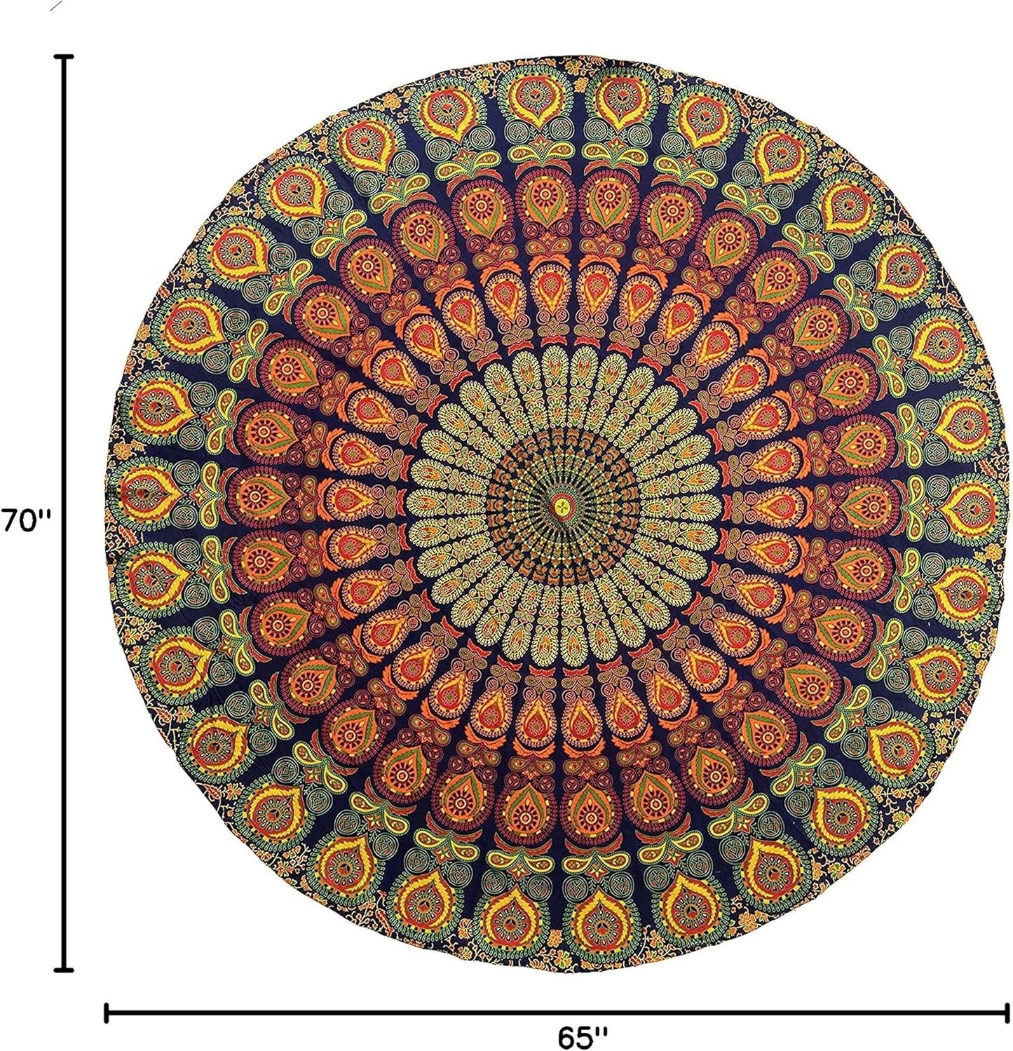 raajsee Purple Round Beach Tapestry Hippie/Boho Beach Blanket Mandala/Indian Cotton Throw - Round Tablecloth/Home Decor/Indie Rug Yoga Mat Meditation Picnic Rugs 127 CM / 50 INCHE Circle