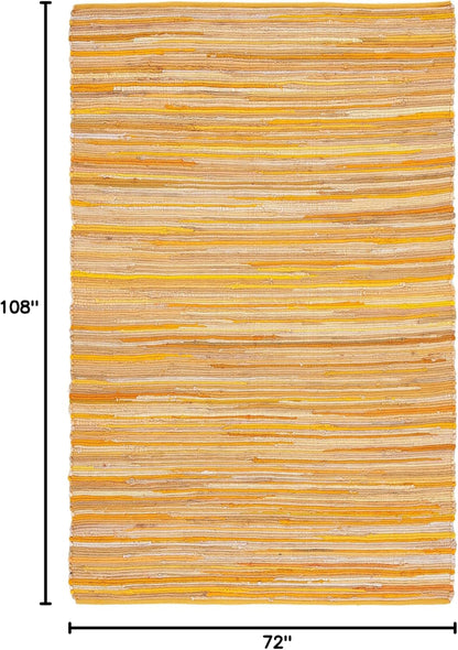 SAFAVIEH Area Rug 3x5 - Rag Rug Collection - Blue & Multi, Handmade Cotton, Boho Stripe Pattern, Ideal for Entryway, Living Room, Bedroom, Dining Space (RAR130B)