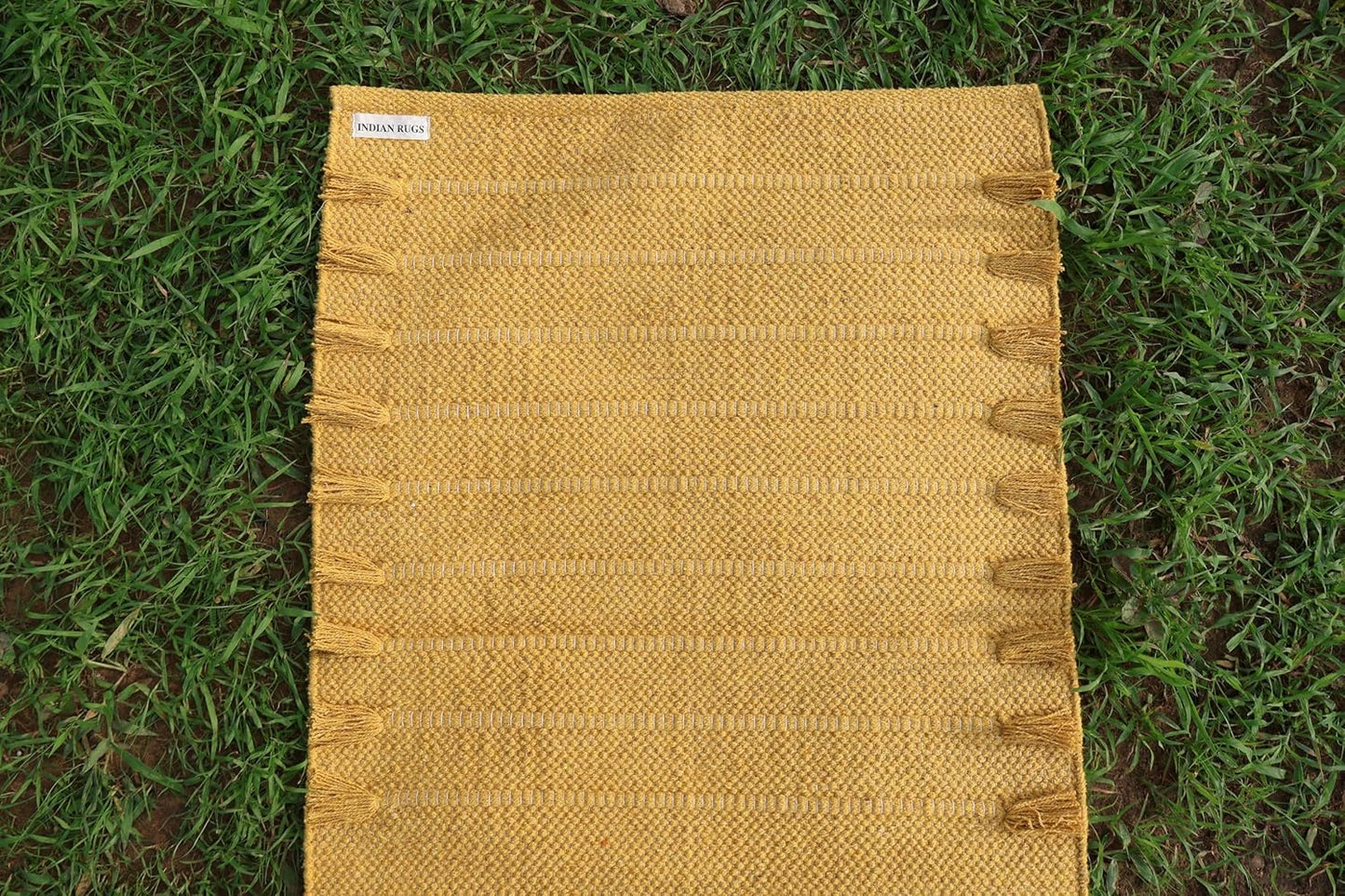 EcoComfort Cotton Yoga Mat - Hand-Woven, Extra-Thick for Ultimate Home Fitness - Durable & Stylish Yoga Rug (24”x72”x5mm)