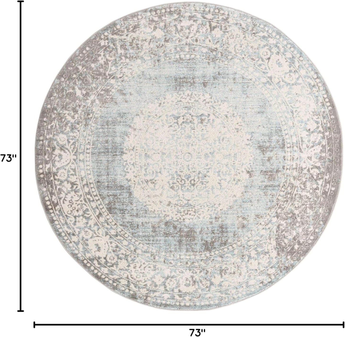 Unique Loom New Classical Collection Area Rug - Olwen (4'Round, Purple/ Gray)