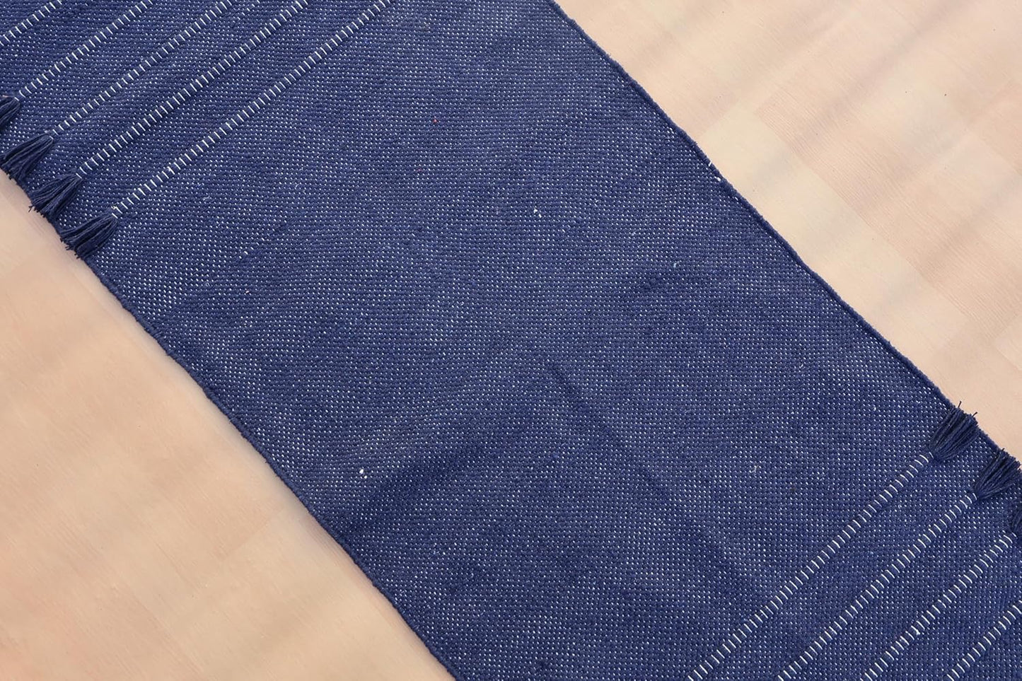 Jaipur Art & Rugs Cotton Yoga Rug - Eco-Friendly Hand-Woven Thick Mat (24”x72”x5mm) for Everyday Fitness at Home - Comfortable & Extra-Long - Colors B