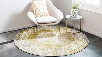 Unique Loom New Classical Collection Area Rug - Olwen (4'Round, Purple/ Gray)