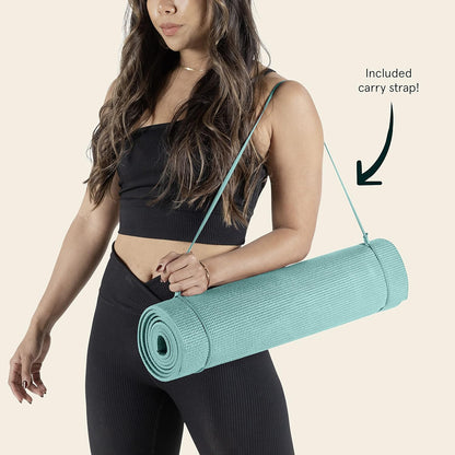 Retrospec Pismo Yoga Mat w/Nylon Strap for Men & Women - Non Slip Exercise Mat for Yoga, Pilates, Stretching, Floor & Fitness Workouts, .5mm Thick, Easy to Clean