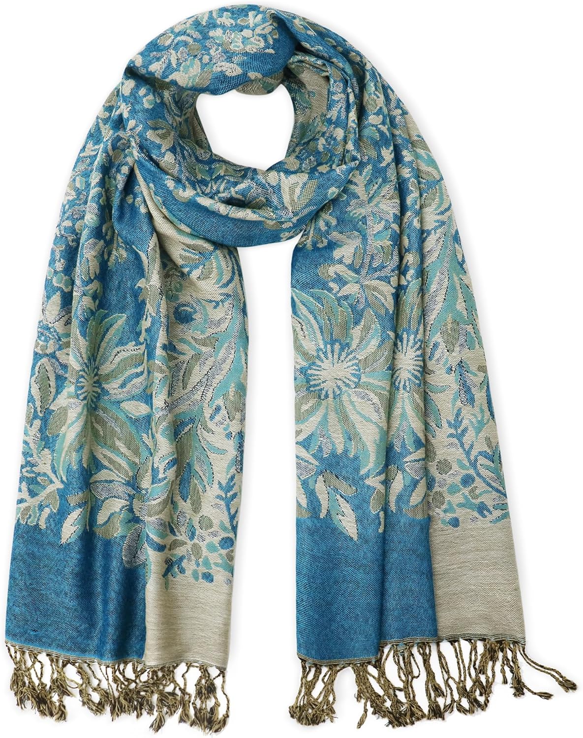 vimate Silky Paisley Pashmina Shawl Scarf-Women's Soft Double-side Jacquard Pashminas Wrap for Evening Dress Travel Shawl