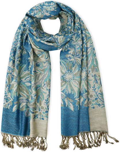 vimate Silky Paisley Pashmina Shawl Scarf-Women's Soft Double-side Jacquard Pashminas Wrap for Evening Dress Travel Shawl