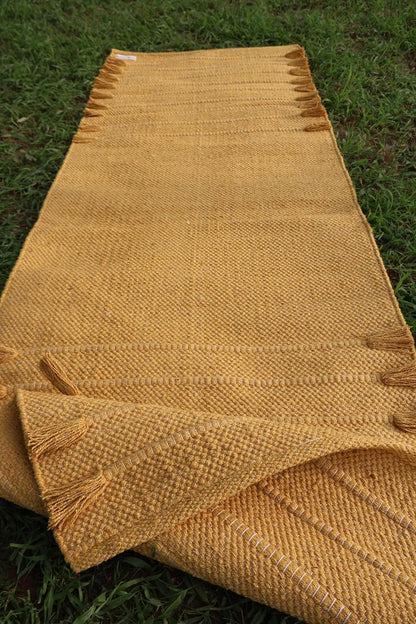 EcoComfort Cotton Yoga Mat - Hand-Woven, Extra-Thick for Ultimate Home Fitness - Durable & Stylish Yoga Rug (24”x72”x5mm)