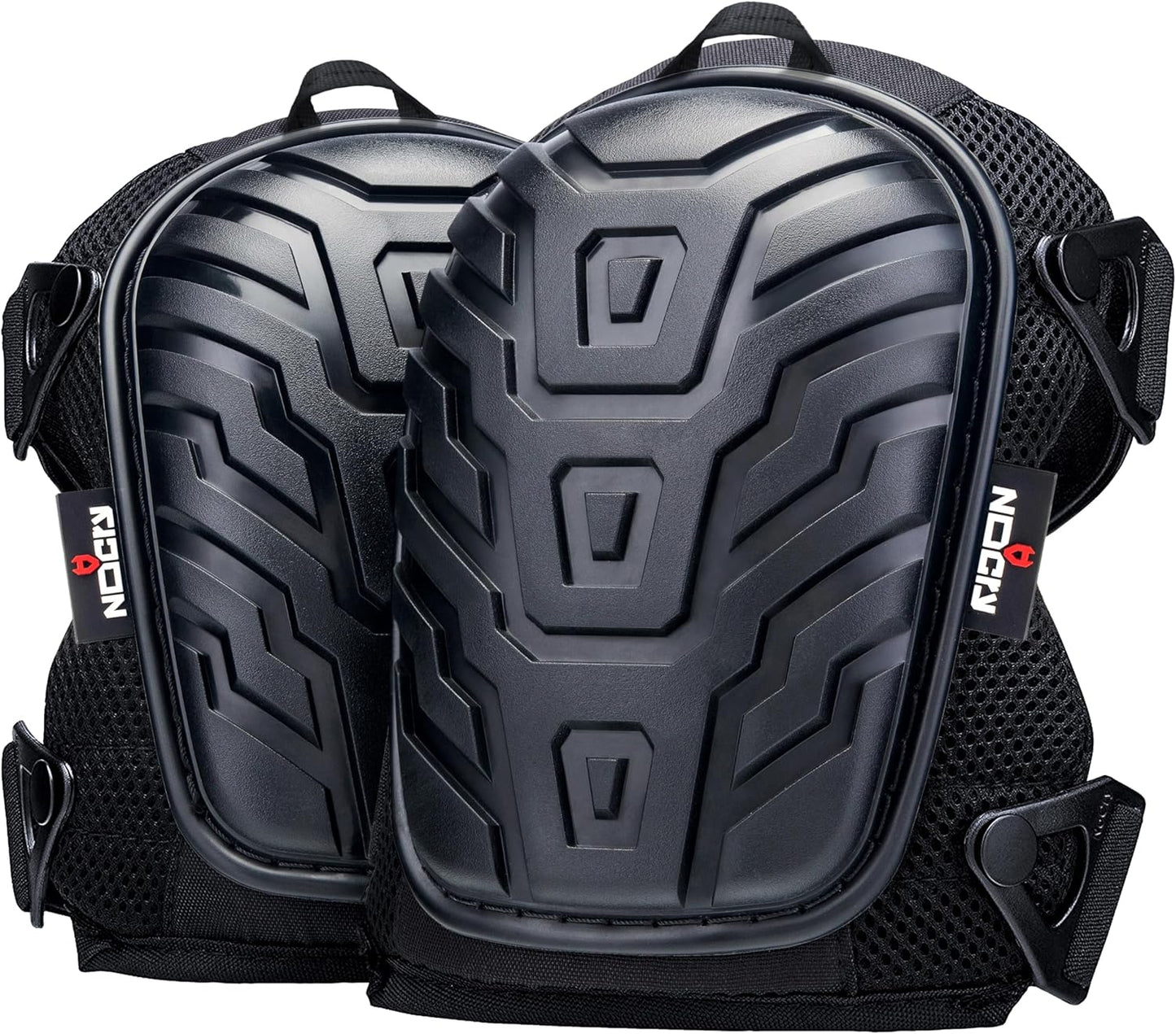 NoCry Professional Construction Knee Pads for Men and Women with Non-Slip Heavy Duty Cap and Ankle Support — Thick Foam and Gel Cushioning — Reinforced, Adjustable Straps and Military Grade Rivets