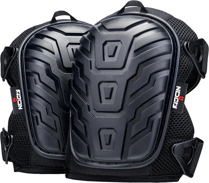 NoCry Professional Construction Knee Pads for Men and Women with Non-Slip Heavy Duty Cap and Ankle Support — Thick Foam and Gel Cushioning — Reinforced, Adjustable Straps and Military Grade Rivets
