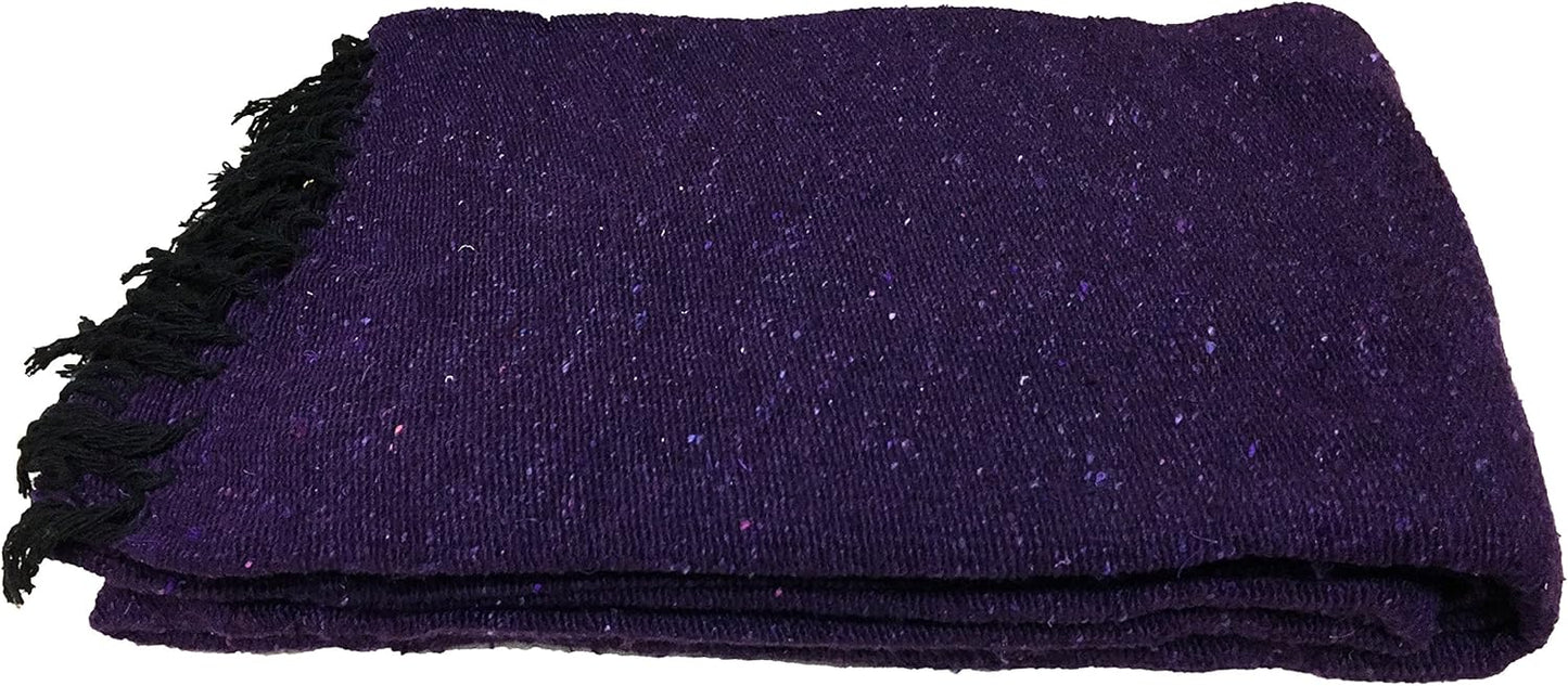 Open Road Goods Solid Color Mexican Yoga Blanket – Large Handwoven Throw for Yoga, Beach, Camping or Home – Soft and Durable Cotton Blend