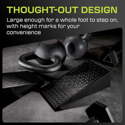 Flexelent Squat Wedge Block Pair - Heel Elevated Squat Wedge for Deeper Squats, Heavy Lifting and Better Form - 17° Angle Exercise Wedges, Slant Board for Squats with Carry Backpack