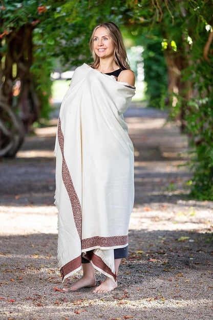 Soft Premium Wool Blend Meditation Shawl - Large Unisex Prayer Wrap, Oversize Scarf & Versatile Blanket