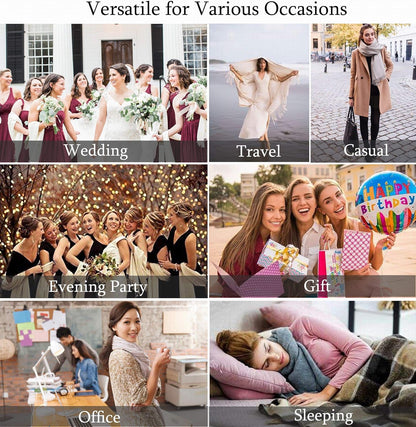 Pashmina Scarf and Shawl - Soft Women Pashminas Wrap for Wedding Evening Party dresses