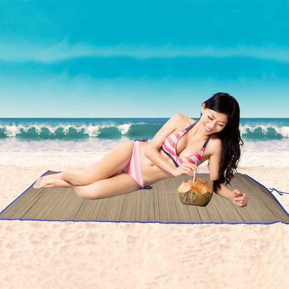 Woven Straw Beach Mat - Outdoor Blanket Mat for Beach, Yoga, Camping & Picnic - 30" x 60"